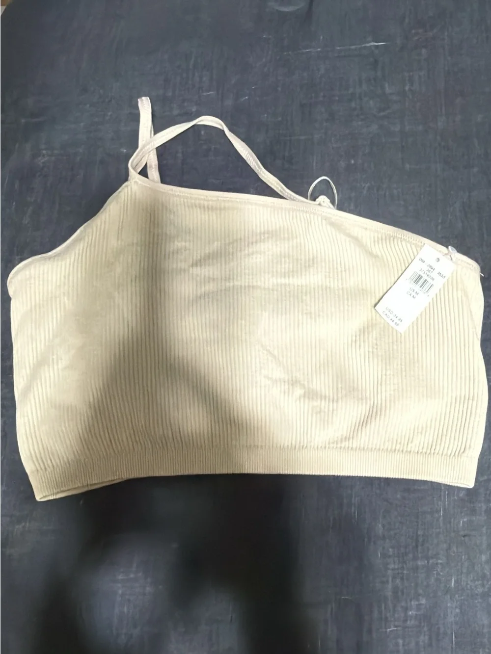 aerie Ribbed Nude Beige Cropped Bralette